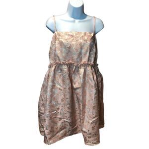 NWT Forever 21+ Plus Size Cocktail Dress Pink Roses size 0X, Strapless Dress